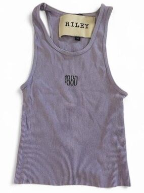 Riley 1880 purple ribbed tank top